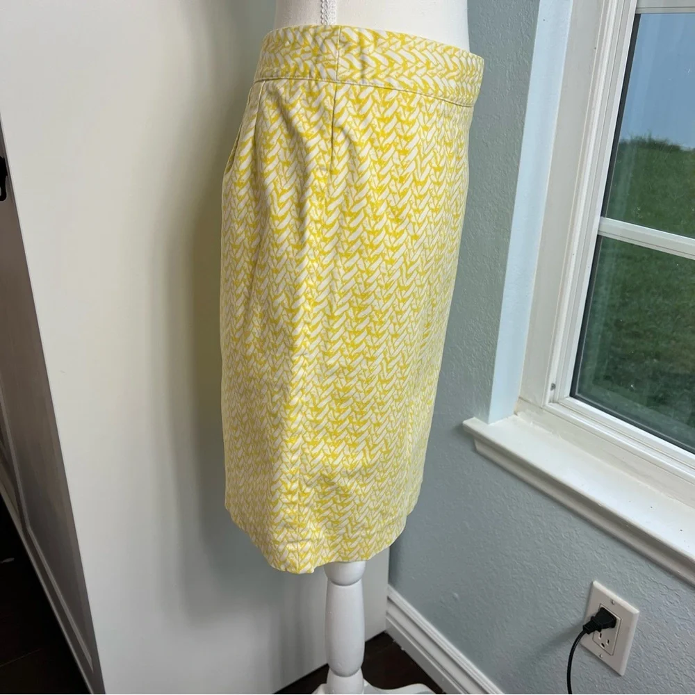 Cynthia Rowley Yellow White Print Skirt | Size 6‎ | Cotton Blend